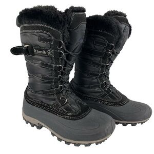 Kamik Snow Valley Mid Calf Winter Boots Women's 6 EU 37 Waterproof Faux Fur
